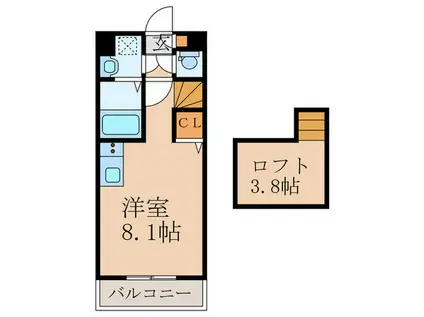 ブエナカーサ近大前(ワンルーム/2階)の間取り写真
