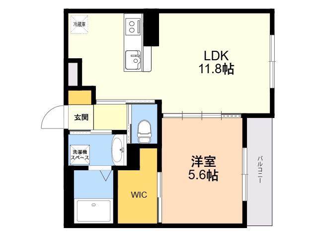 フォレスト離宮BLOOM(1LDK/4階)の間取り写真