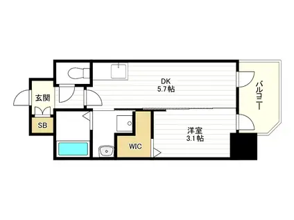 エステムコート大阪プリューム(1DK/11階)の間取り写真