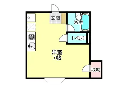 シャルム八幡(ワンルーム/2階)の間取り写真