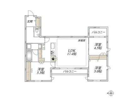 GRACEFEEL AYASE(3LDK/2階)の間取り写真