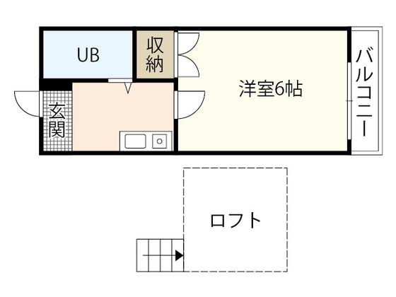 パレス戸坂桜東町(1K/2階)の間取り写真