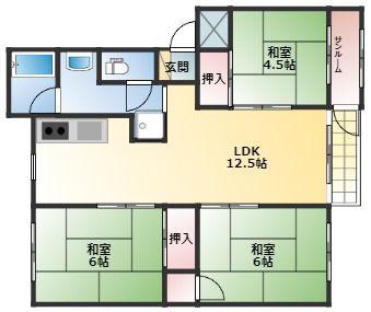 第一サンシャインくれは(3LDK/2階)の間取り写真