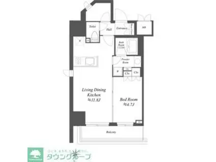 AIFLAT文京本駒込(1LDK/6階)の間取り写真