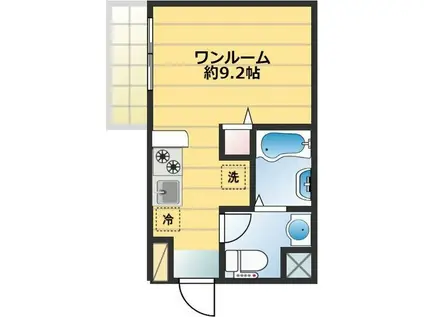 リビングライフ長瀬イーストII(ワンルーム/3階)の間取り写真