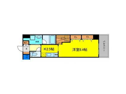 ARROW FIELDS 貳番館(1K/13階)の間取り写真