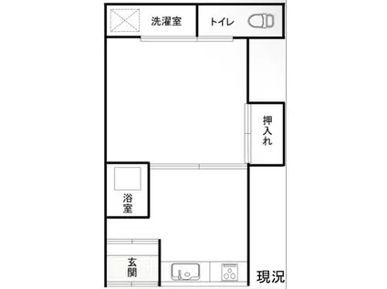 河内天美南アパート(1DK/1階)の間取り写真