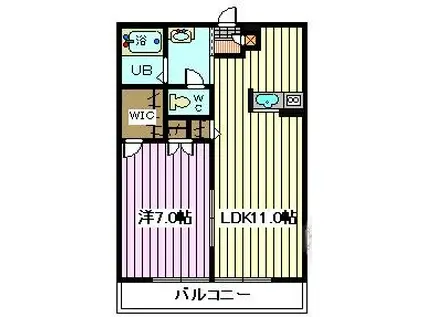 アムールかなで(1LDK/2階)の間取り写真