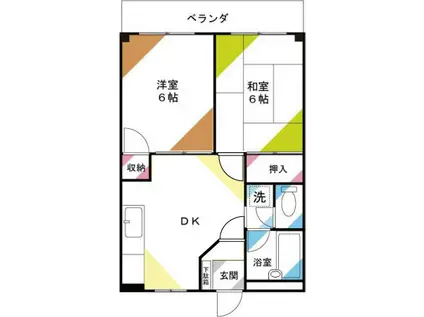 パインランドシティ(2DK/2階)の間取り写真