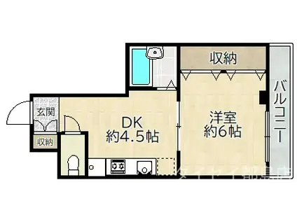 マ・メゾンY・S桜ノ宮(1DK/4階)の間取り写真