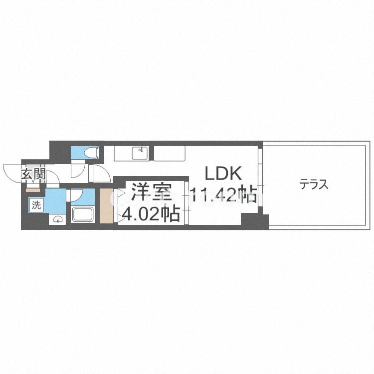 プレジオ鎗屋町(1LDK/2階)の間取り写真