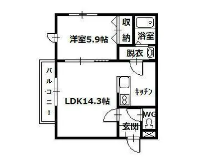 メゾンMT-6AVE(1LDK/3階)の間取り写真