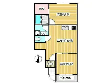 アーバンキブネ(2LDK/1階)の間取り写真