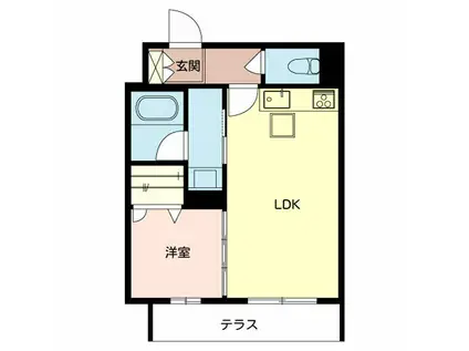 テラス クラーヴス(1LDK/1階)の間取り写真
