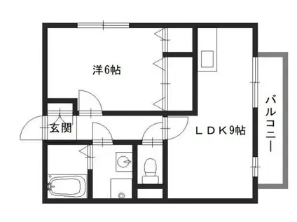 サニーハイツ(1LDK/2階)の間取り写真