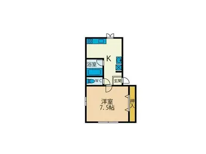 ファーウインズ(1K/2階)の間取り写真