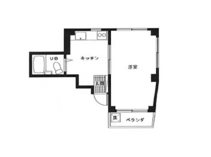 ホワイトキャッスル(1K/2階)の間取り写真