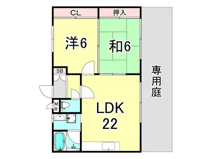 ブロッサムガーデン(2LDK/3階)の間取り写真