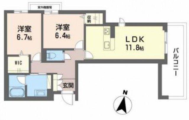 シャーメゾン ヴァンヴェール(2LDK/3階)の間取り写真