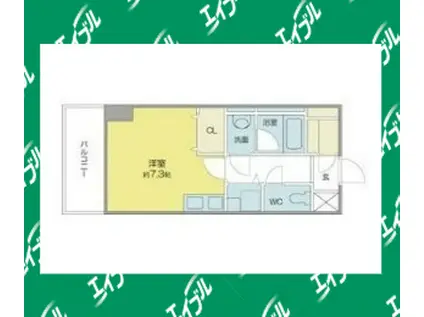 ベレーサ築地口ステーションタワ(ワンルーム/12階)の間取り写真