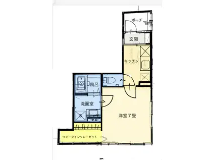 エルシス港町101(1K/1階)の間取り写真