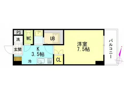 アトラクティブハイム(1K/2階)の間取り写真