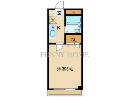 ルラシオン三宿(1K/1階)の間取り写真