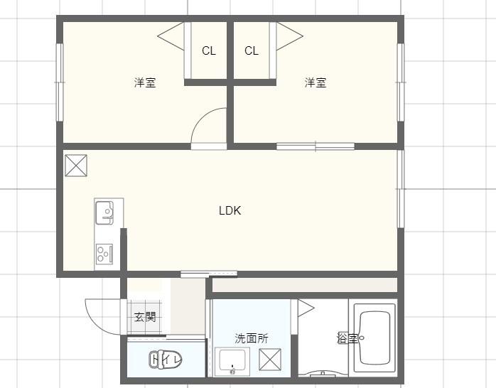 TIME今宿(2LDK/1階)の間取り写真