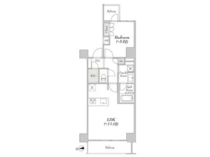 ミリア・レジデンス浅草橋(1LDK/10階)の間取り写真