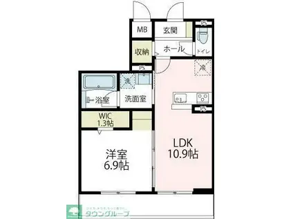 ヴァローレIII(1LDK/1階)の間取り写真