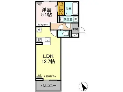 グレイス・ジョン(1LDK/2階)の間取り写真