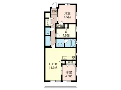 プレスタンテ中葛西II(2SLDK/1階)の間取り写真