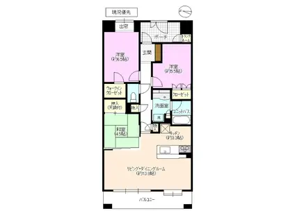 ローヤルシティ長野(3LDK/3階)の間取り写真