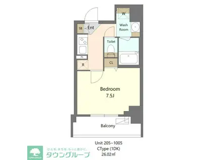 S-RESIDENCE新宿早稲田AVELIS(1DK/2階)の間取り写真