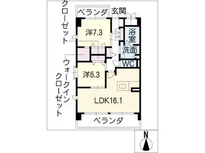 グランドテラス味美(2LDK/3階)の間取り写真