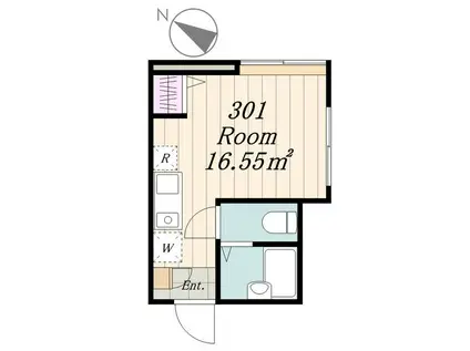 リバージュ上池台(ワンルーム/3階)の間取り写真