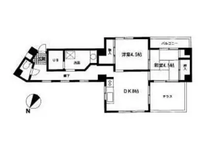 ライフゾーン梶ヶ谷(2DK/5階)の間取り写真