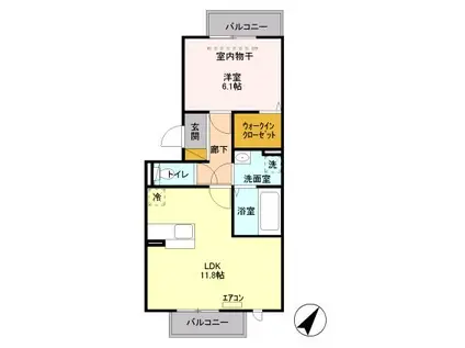 シャトレー明神(1LDK/3階)の間取り写真