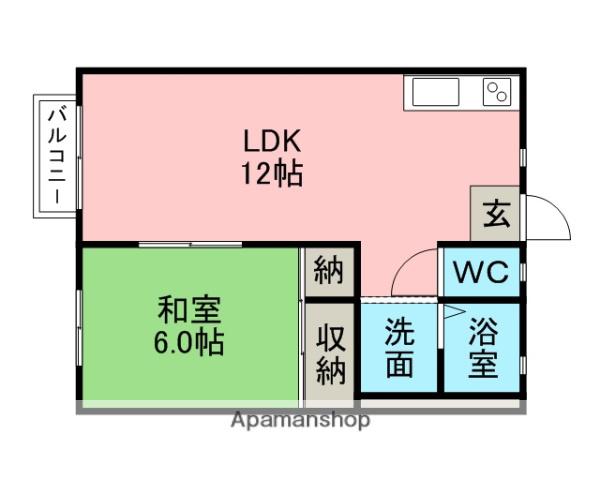 ヴィレッジねむ(1LDK/1階)の間取り写真