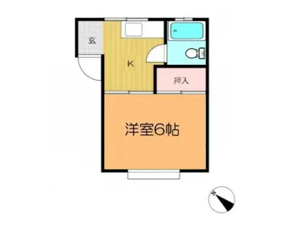 ハイツ野崎(1K/1階)の間取り写真