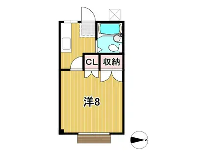 グリーンハイツ(1K/1階)の間取り写真