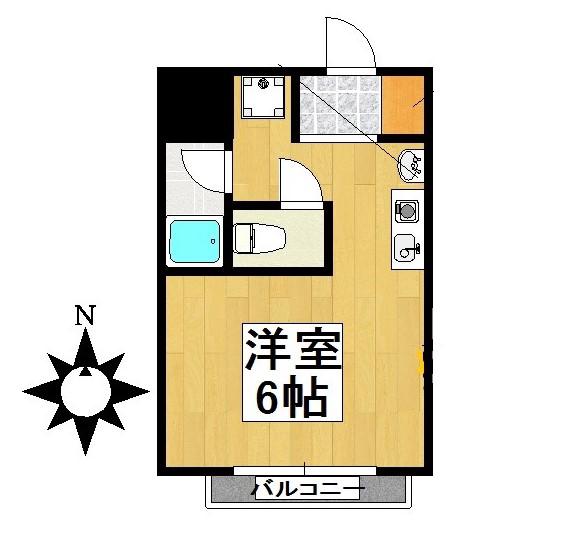 フジアビタ(ワンルーム/2階)の間取り写真