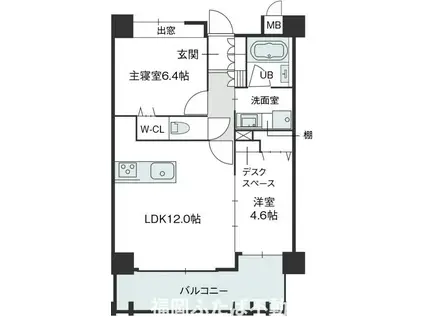 ラフィーネ鳥飼(2LDK/2階)の間取り写真