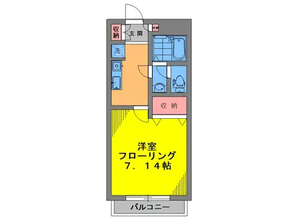 アクアコートT・F(1K/1階)の間取り写真