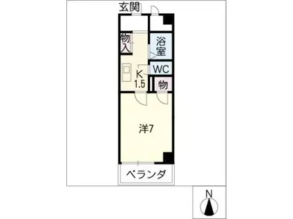 エクセルフジタ(1K/2階)の間取り写真