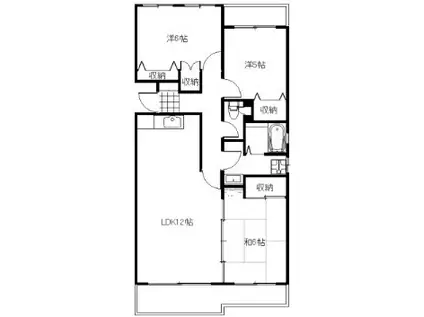 第2和田マンション(3LDK/3階)の間取り写真