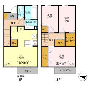 オーキッド(3LDK/2階)の間取り写真