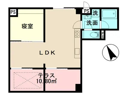 T-BASEIII(1LDK/2階)の間取り写真