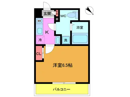 GENOVIA南行徳SKYGARDEN(1K/3階)の間取り写真