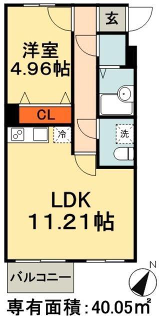 カムフォート登戸Ⅲ(1LDK/4階)の間取り写真